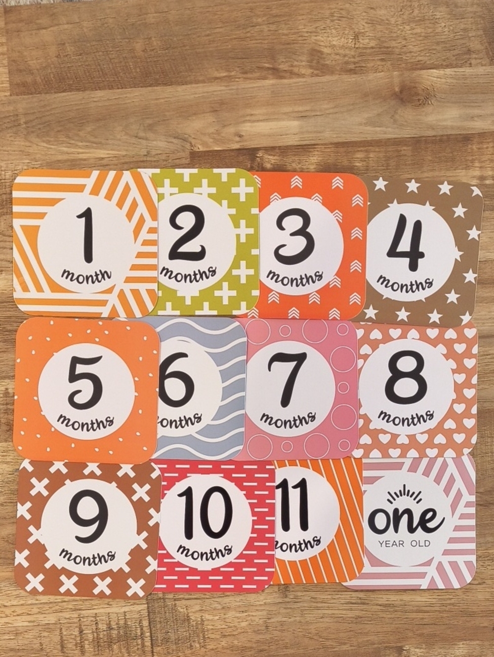 Baby Monthly Milestone Cards Set - Multi Color